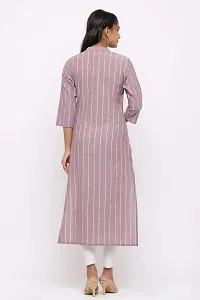 Udala Kurti for Women Straight Calf Length Striped Pure Cotton Kurta-thumb1