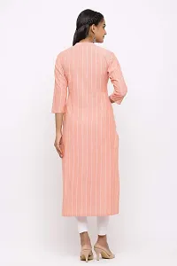 Udala Kurti for Women Straight Calf Length Striped Pure Cotton Kurta-thumb1