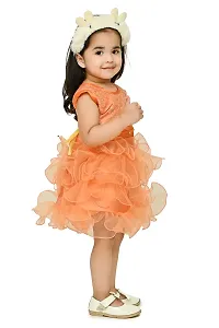 Roop Fashion Tissue Casual Solid Mini Frock Dress for Girls-thumb3