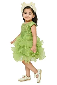 Roop Fashion Tissue Casual Solid Mini Frock Dress for Girls-thumb3