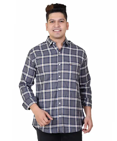 Stylish Cotton Checked Long Sleeves Casual Shirt