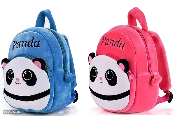 SHIWORLD Panda Pink  Panda Blue Combo Kids School Bag Cute Backpacks for Girls/Boys/Animal Cartoon Mini Travel Bag Backpack for Kids Girl Boy 2-6 Years-thumb0