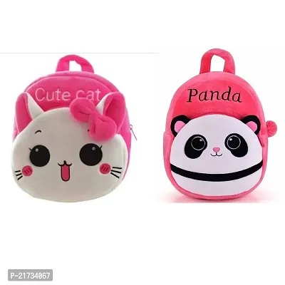 SHIWORLD Panda Pink  cate Cat Combo Kids School Bag Cute Backpacks for Girls/Boys/Animal Cartoon Mini Travel Bag Backpack for Kids Girl Boy 2-6 Years