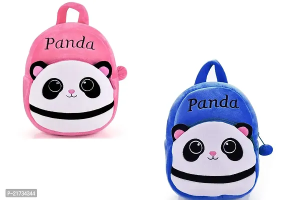 SHIWORLD Panda Blue  Panda Pink Combo Kids School Bag Cute Backpacks for Girls/Boys/Animal Cartoon Mini Travel Bag Backpack for Kids Girl Boy 2-6 Years