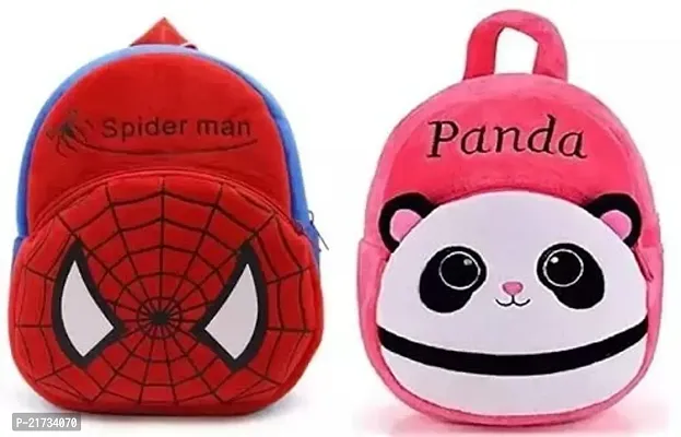 SHIWORLD Panda Pink  Spider red Combo Kids School Bag Cute Backpacks for Girls/Boys/Animal Cartoon Mini Travel Bag Backpack for Kids Girl Boy 2-6 Years