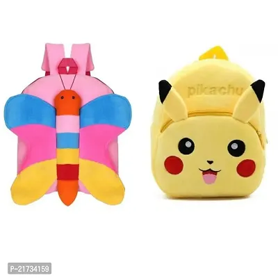 SHIWORLD Butterfly  Pikachu Combo Kids School Bag Cute Backpacks for Girls/Boys/Animal Cartoon Mini Travel Bag Backpack for Kids Girl Boy 2-6 Years-thumb0