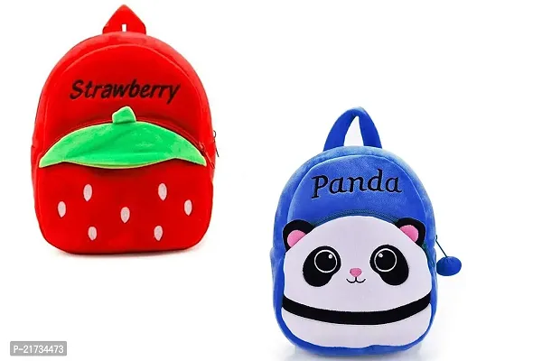 SHIWORLD Stawarry  Blue Panda Combo Kids School Bag Cute Backpacks for Girls/Boys/Animal Cartoon Mini Travel Bag Backpack for Kids Girl Boy 2-6 Years