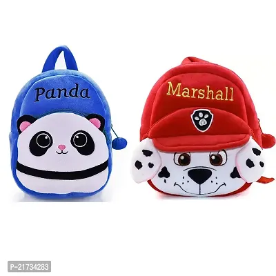 SHIWORLD marshall  Blue Panda Down Combo Kids School Bag Cute Backpacks for Girls/Boys/Animal Cartoon Mini Travel Bag Backpack for Kids Girl Boy 2-6 Years