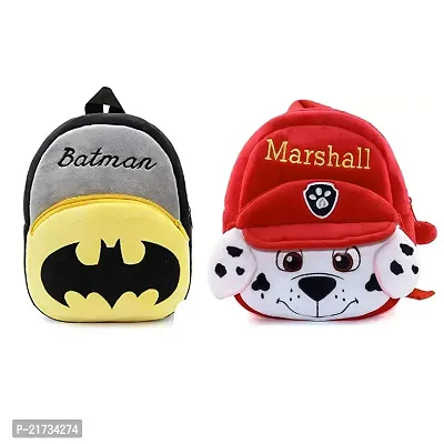 SHIWORLD Marshall  Batman Combo Kids School Bag Cute Backpacks for Girls/Boys/Animal Cartoon Mini Travel Bag Backpack for Kids Girl Boy 2-6 Years