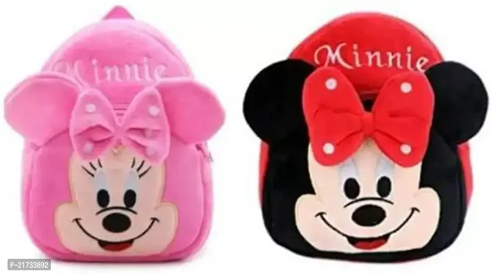 SHIWORLD Minnie Pink  Minnie Red Down Combo Kids School Bag Cute Backpacks for Girls/Boys/Animal Cartoon Mini Travel Bag Backpack for Kids Girl Boy 2-6 Years-thumb0