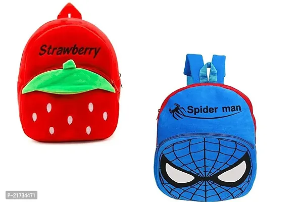 SHIWORLD Stawarry  Spider Blue Combo Kids School Bag Cute Backpacks for Girls/Boys/Animal Cartoon Mini Travel Bag Backpack for Kids Girl Boy 2-6 Years