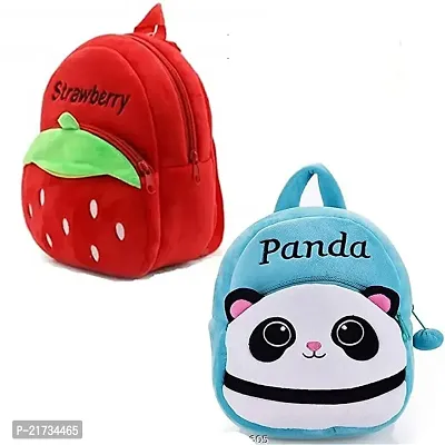 SHIWORLD Stawarry  Panda Blue Combo Kids School Bag Cute Backpacks for Girls/Boys/Animal Cartoon Mini Travel Bag Backpack for Kids Girl Boy 2-6 Years