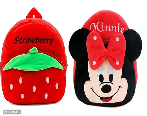 SHIWORLD Stawarry  Minnie red Combo Kids School Bag Cute Backpacks for Girls/Boys/Animal Cartoon Mini Travel Bag Backpack for Kids Girl Boy 2-6 Years