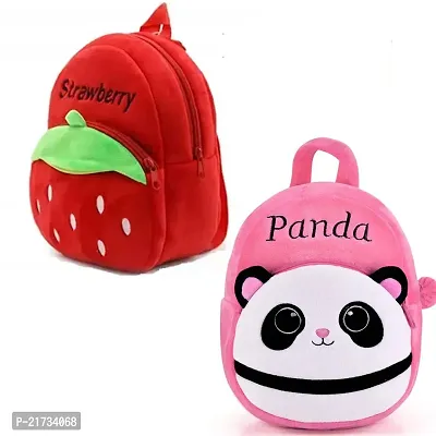 SHIWORLD Panda Pink  Stawarry Combo Kids School Bag Cute Backpacks for Girls/Boys/Animal Cartoon Mini Travel Bag Backpack for Kids Girl Boy 2-6 Years