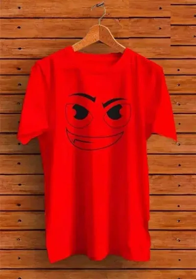 CSK Store Big Smiley Face Design Round Neck T-Shirt for Men