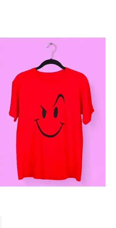 CSK Store Smiley Face Design Round Neck T-Shirt for Men