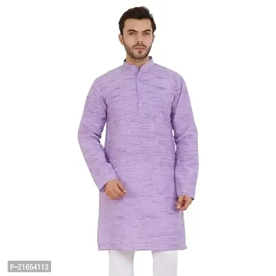 LatestPlus Men's Solid Cotton Blend Ethnic Wear Regular Full Sleeve Kurta-thumb0