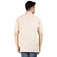 LatestPlus Apparel Cotton Blend Fabric Solid Short Sleeve Kurta for Men |Beige, Size: 2XL-thumb3