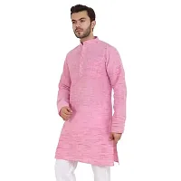 LatestPlus Men's Solid Cotton Blend Ethnic Wear Regular Full Sleeve Kurta-thumb2