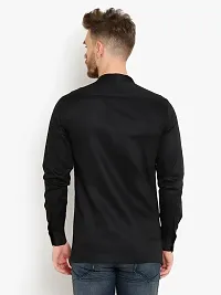 Comfortable Black Cotton Long Sleeves Casual Shirt For Men-thumb1