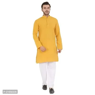 LatestPlus Men's Solid Cotton Blend Ethnic Wear Regular Full Sleeve Kurta