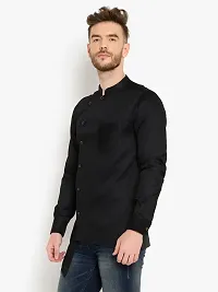 Comfortable Black Cotton Long Sleeves Casual Shirt For Men-thumb2