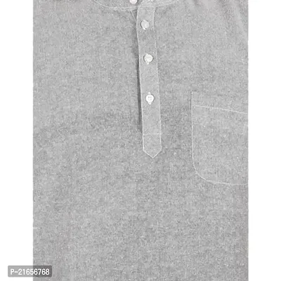 LatestPlus Men's Cotton Blend Fabric Solid Half Sleeve Short Kurta | LPA-SKLB-P-thumb4