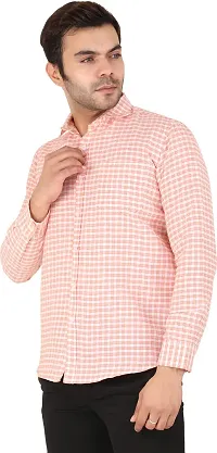 Comfortable Red Cotton Blend Long Sleeves Casual Shirt For Men-thumb2