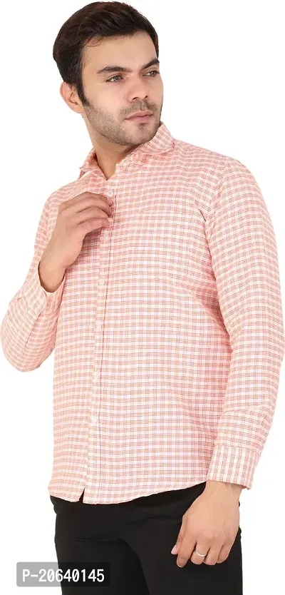 Comfortable Red Cotton Blend Long Sleeves Casual Shirt For Men-thumb3