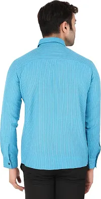 Comfortable Blue Cotton Blend Long Sleeves Casual Shirt For Men-thumb1