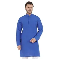 LatestPlus Men's Solid Cotton Blend Ethnic Wear Regular Full Sleeve Kurta-thumb2