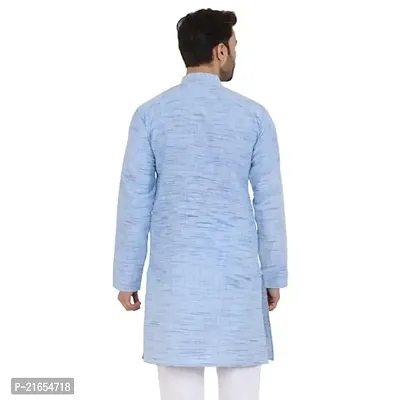 LatestPlus Men's Solid Cotton Blend Ethnic Wear Regular Full Sleeve Kurta-thumb2