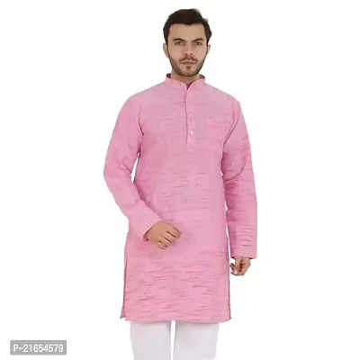 LatestPlus Men's Solid Cotton Blend Ethnic Wear Regular Full Sleeve Kurta