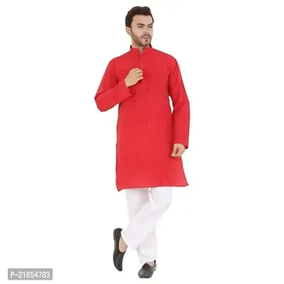 LatestPlus Men's Solid Cotton Blend Ethnic Wear Regular Full Sleeve Kurta