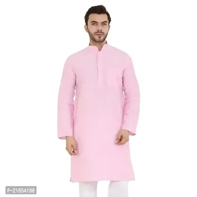 LatestPlus Men's Solid Cotton Blend Ethnic Wear Regular Full Sleeve Kurta-thumb0