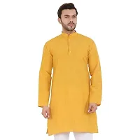 LatestPlus Men's Solid Cotton Blend Ethnic Wear Regular Full Sleeve Kurta-thumb2