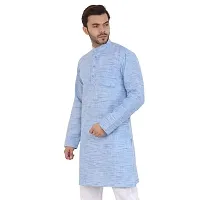 LatestPlus Men's Solid Cotton Blend Ethnic Wear Regular Full Sleeve Kurta-thumb2