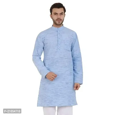 LatestPlus Men's Solid Cotton Blend Ethnic Wear Regular Full Sleeve Kurta