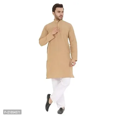 LatestPlus Men's Solid Cotton Blend Ethnic Wear Regular Full Sleeve Kurta-thumb0