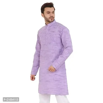 LatestPlus Men's Solid Cotton Blend Ethnic Wear Regular Full Sleeve Kurta-thumb3