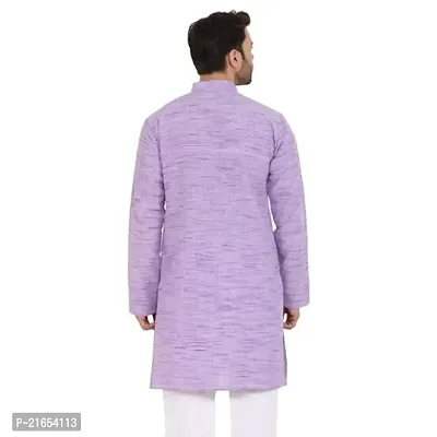 LatestPlus Men's Solid Cotton Blend Ethnic Wear Regular Full Sleeve Kurta-thumb2