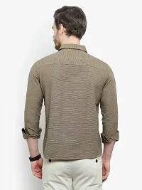 Comfortable Beige Cotton Blend Long Sleeves Casual Shirt For Men-thumb1