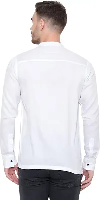 Comfortable White Cotton Blend Long Sleeves Casual Shirt For Men-thumb1