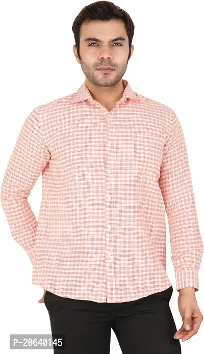 Comfortable Red Cotton Blend Long Sleeves Casual Shirt For Men