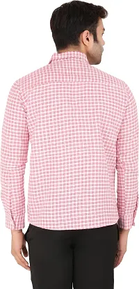 Comfortable Pink Cotton Blend Long Sleeves Casual Shirt For Men-thumb1