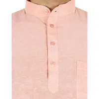 LatestPlus Men's Cotton Blend Fabric Solid Half Sleeve Short Kurta | LPA-SKLB-P-thumb3