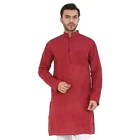 LatestPlus Men's Solid Cotton Blend Ethnic Wear Regular Full Sleeve Kurta-thumb2