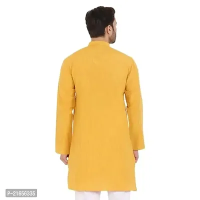 LatestPlus Men's Solid Cotton Blend Ethnic Wear Regular Full Sleeve Kurta-thumb2