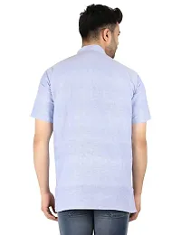 LatestPlus Men's Cotton Blend Fabric Solid Half Sleeve Short Kurta | LPA-SKLB-P-thumb1