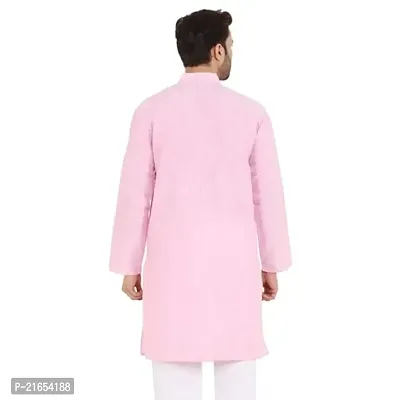 LatestPlus Men's Solid Cotton Blend Ethnic Wear Regular Full Sleeve Kurta-thumb2